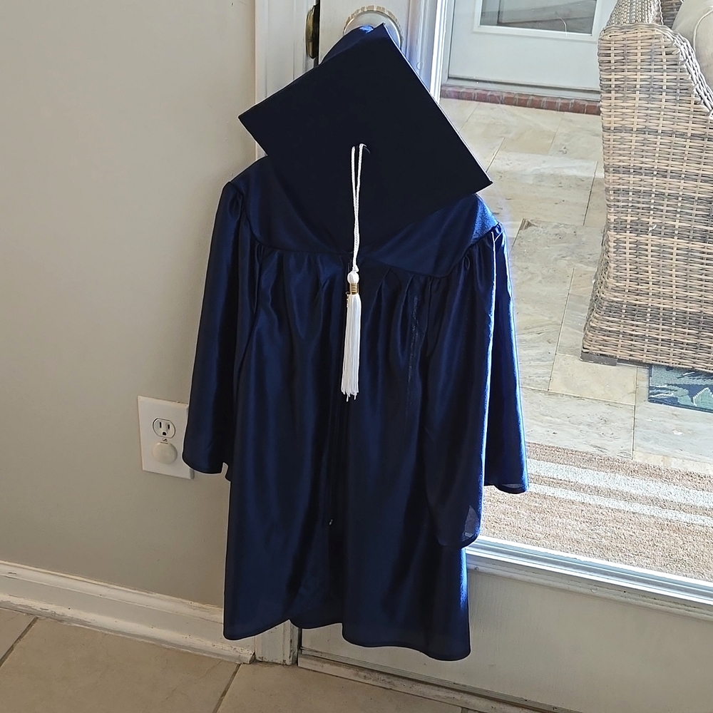 Child navy blue cap and gown